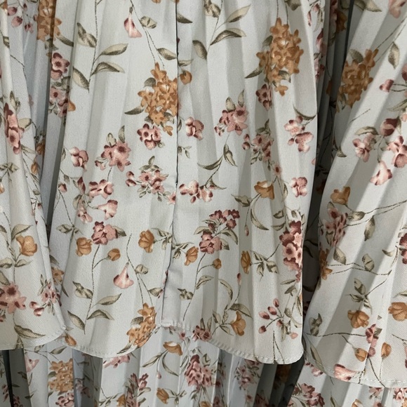 Lulus Cascading Crush Pale Blue Floral Print Tiered Bustier Midi Dress - Picture 6 of 7